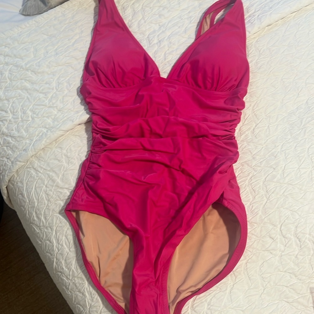 Last one! J Crew Ruched V-neck one-piece - Picture 5 of 7